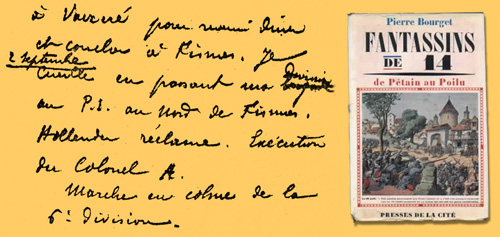 Extrait du carnet du général Pétain, 2 septembre 1914. Extrait du carnet du général Pétain, 2 septembre 1914.