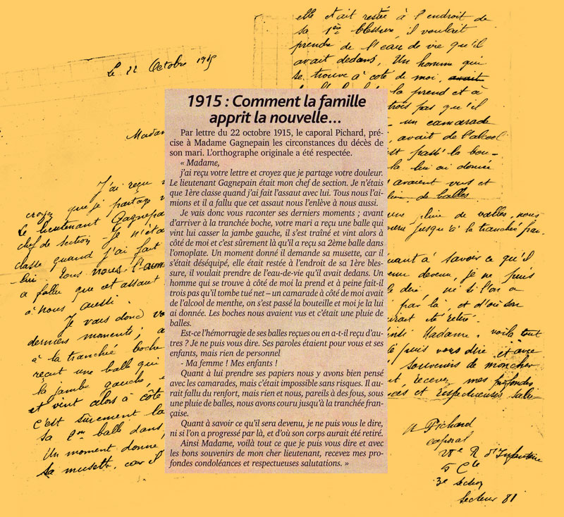 La lettre du caporal Pichard de la 5e Compagnie La lettre du caporal Pichard de la 5e Compagnie