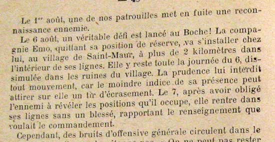 Extrait de l'historique du 28e RI pour aot 1918