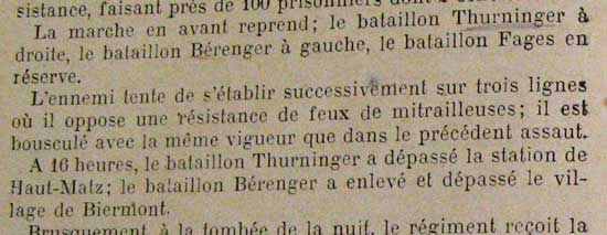 Extrait de l'historique du 28e RI pour aot 1918.