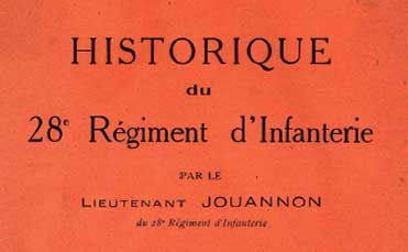 Couverture de l'historique du 28e RI