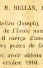 À la mémoire de Joseph Relllan, instituteur du 76, mort le 21 février 1916 à Maucourt