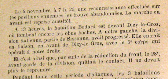 Extrait de l'historique du 28e RI : novembre 1918. Extrait de l'historique du 28e RI : novembre 1918.
