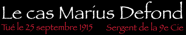Bandeau - Texte consacr  Marius Defond, du 28e RI