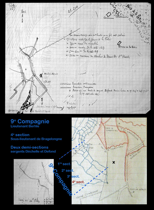 Localisation du lieu de dcs de Marius Defond, 25 septembre 1915