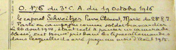 Citation de Pierre Schwetzer, 28eRI
