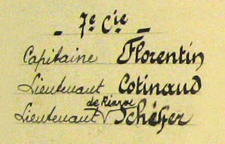 L'encadrement de la 7e compagnie, aot 1914