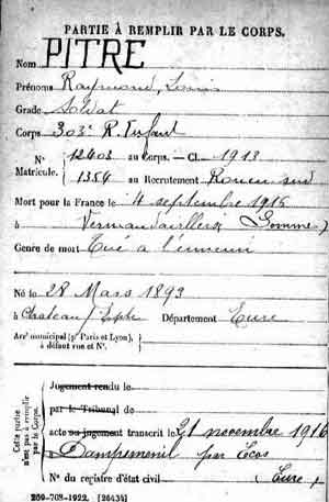 Fiche MPLF de Raymond Pître