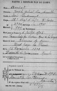 fiche "Mort pour la France" de Paul Gide