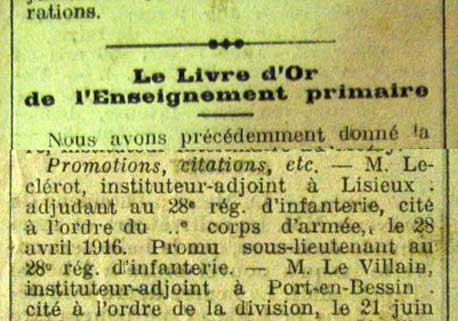 Henri Leclerot, instituteur de Lisieux