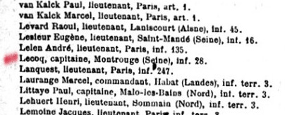 Le capitaine Lecoq, prisonnier en Allemagne