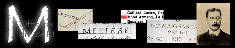 Les officiers du 28e RI : la lettre M