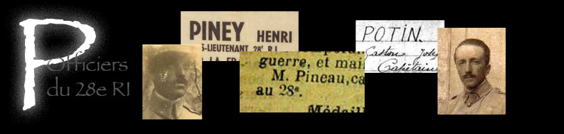 Les officiers du 28e RI : la lettre P