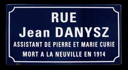 Plaque de la rue Jean Danysz à Cormicy (51)