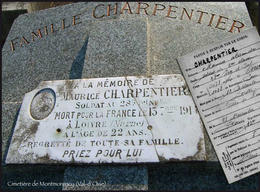 Maurice Charpentier, tué à Loivre en septembre 1914