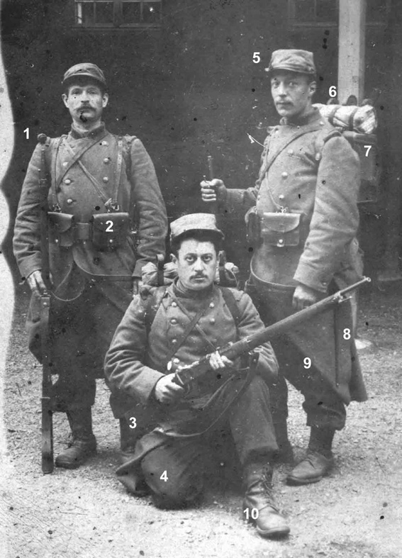 Soldats du 28e RI en uniforme 1914